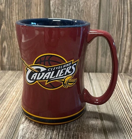 Brand New Cleveland Cavaliers Maroon & Navy Premium Logo Coffee Mug Cover