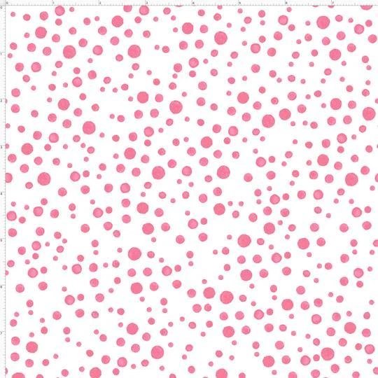 Loralie FLAMINGO Balloon Dot Pink White Quilt Fabric Sold by 1/2 Yard  #692-339 - Image 1 of 1