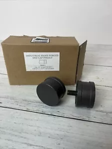 Restoration Hardware Industrial Hand-Forged End Cap Finials Grey 1-1/4” ROD - Picture 1 of 7