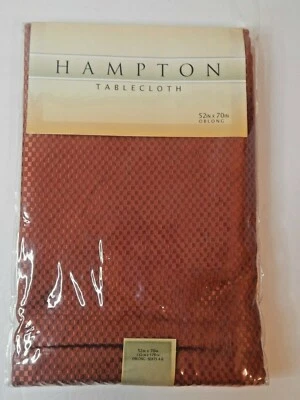 Hampton Russet Tablecloth 52" x 70" Oblong NIP NEW Waffle Brick Pattern  - Image 1 of 3