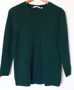 Soft Surroundings Womens Sweater Size PS Green Crew Neck Cable Knit Long Sleeve - Picture 1 of 7