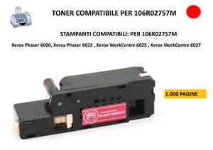 Compatibile Toner 106R02757 M per Xerox Phaser 6020,6022 ,WorkCentre 6025 ,6027 - Foto 1 di 3