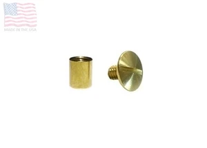 1/4" Chicago Schraubverschluss Pfosten Montage für Conchos Ornamente Knopf Messing, 5 Sets - Bild 1 von 1