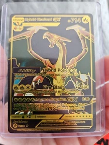 Hybrid Charizard GX Black Foil Fan Art Vinyl Collector Card 127/255 - Picture 1 of 5