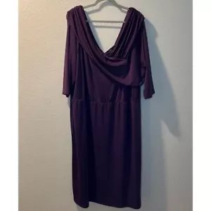 Women’s new Lane Bryant Purple quarter sleeve evening midi dress size 30/32 - Picture 1 of 7