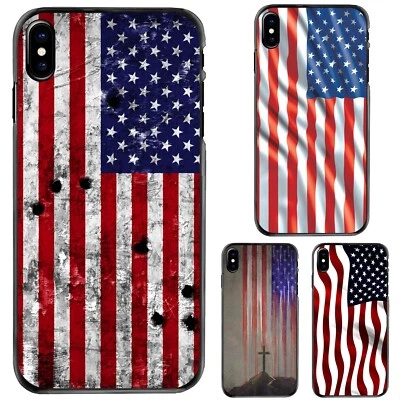 USA American Flag Cross Hard Case For iPhone 11 12 13 14 15 Plus Pro Max - Image 1 of 4