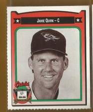 1991 Crown Coca Cola Baltimore Orioles Regional Card Jamie Quirk 1989