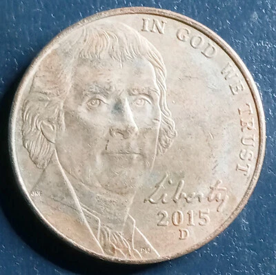 2015 D Nickel Error Improper Annealing Heat Causes Copper To Migrate To Surface - Image 1 of 4