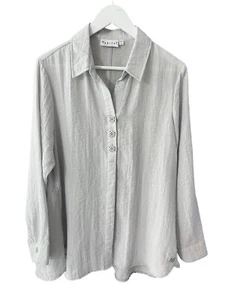 Habitat Lagenlook Relaxed Fit Button Front Tunic Top Women's size M - Picture 1 of 8