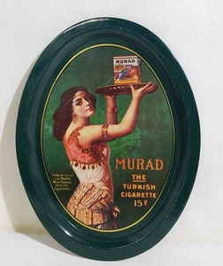 71277 Vassoio pubblicitario in latta Murad the turkish cigarette - cm 32x24 - Foto 1 di 2