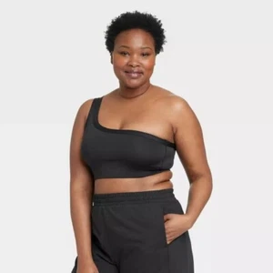 Sujetador deportivo asimétrico de soporte para mujer All In Motion - negro - XXL - Imagen 1 de 8