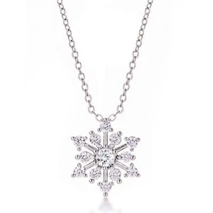 Contemporary CZ Snowflake Necklace - Picture 1 of 1