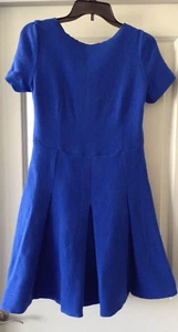 Akris Punto Fit Flare Dress Royal Blue Wool Size 12 - Picture 1 of 7