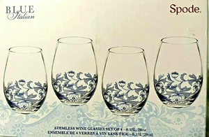 (4) SPODE *blau italienisch* stiellose Weingläser - 4er Set - BRANDNEU IN BOX - Bild 1 von 11