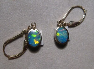 Pendientes de ópalo, oro amarillo macizo de 14 k - Imagen 1 de 12