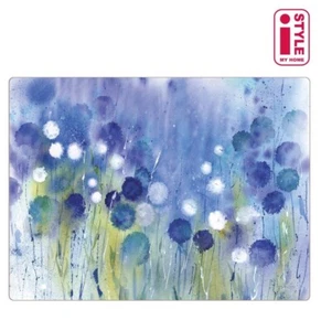 Set of 4 Placemats & Coasters Table Place Settings Cornflower Blue Cork Back - Picture 1 of 3