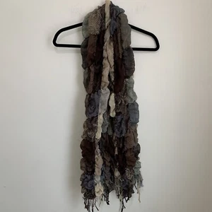 Tickled Pink Women’s Winter Scarf Lightweight Neck Warmer Ruffle Patch Work Ooak - Picture 1 of 9