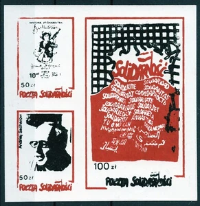 Poland / Solidarity “Poczta Solidarnosci” 2 x 50 zl. & 100 zl. - Souvenir sheet - Picture 1 of 1