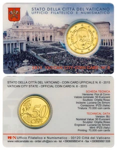 VATIKAN 50 CENT 2015 IN COINCARD NR. 6 - Bild 1 von 1
