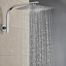 Stainless Steel 8-inch Square Rain Shower Head Brushed Nickel With Shower Arm 