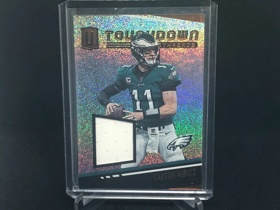 CARSON WENTZ 2019 PANINI UNPARALLELED TOUCHDOWN THREADS JERSEY RELIC - Image 1 of 1