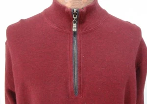 Maglione pullover Tommy Bahama XL misto cotone bordeaux 1/2 zip - Foto 1 di 4