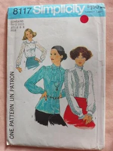 Blusas vintage Simplicity 8117 Misses' talla 6 y 8 - Imagen 1 de 2