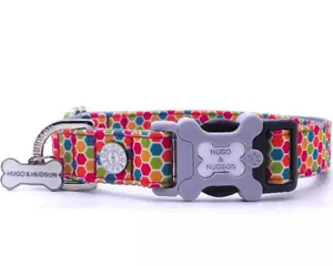 Hugo & Hudson Multi Colour Geometric Dog Collar - Size Small - Picture 1 of 3