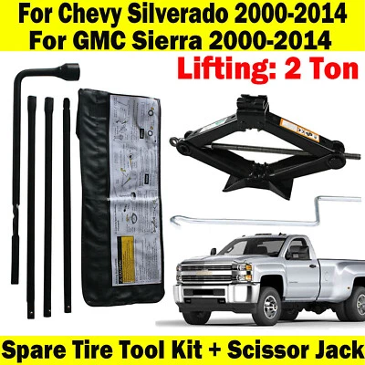 For Chevrolet Silverado 1500 2500 3500 HD Spare Tire Tool and Scissor Jack 2 Ton - Image 1 of 4