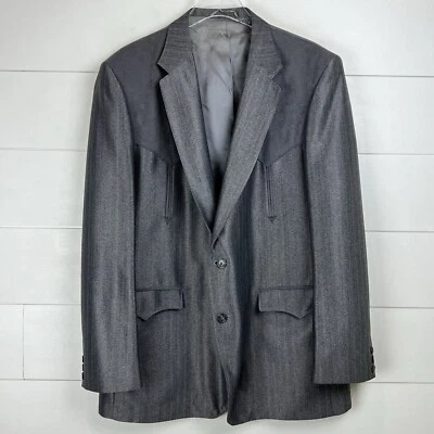 Blazer Circle S Hombre 46L Chaqueta Occidental Gris Texas Vaquero EE. UU. Foto 1 de 4