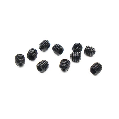 THE RUSTY BOLT SHOP M3 x 3mm, Socket Set Screws Cup Point, 45H Steel, Black Oxide