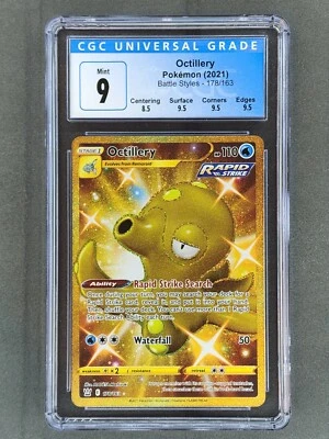 POKEMON! CGC 9 MINT 2021 SWSH Battle Styles Octillery 178/163 Secret Rare  - Image 1 of 3