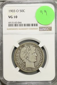 1903 O Barber Half Dollar 50c NGC VG 10 Very Good #3-044 - Picture 1 of 2