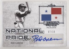 2015 Leaf Legends of Sport National Pride Silver /10 Rod Carew #NP-RC1 Auto HOF