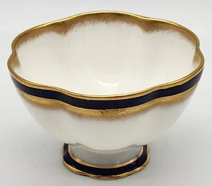 George Jones & Sons Crescent Open Sugar Bowl Cobalt & Gold Vintage 1920s England - Picture 1 of 10