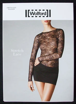 SUÉTER JERSEY DE ENCAJE ELÁSTICO WOLFORD talla 36 UK 8-10 en Negro Nuevo con Etiquetas Foto 1 de 4