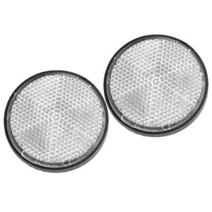 Rear Mud Guard Round Safety Bike Bicycle Cateye Front White Reflector x 2 - Picture 1 of 2