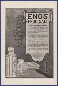 Vintage 1919 ENO'S Fruit Salt Medicine Remedy Ephemera Print Ad - Picture 1 of 1