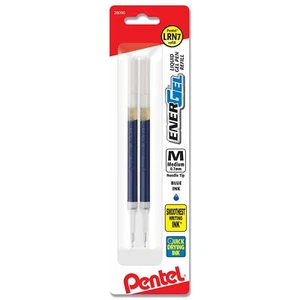 Pentel� EnerGel Liquid Gel Pen Refills, Needle Point, 0.7 mm, Blue, Pack of 2 - Picture 1 of 1