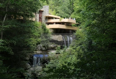 FALLING WATER HOUSE DESIGNED BY FRANK LLOYD WRIGHT PENN. 13X19 PHOTO - Image 1 of 4