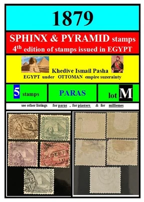 EGIPTO-sellos-1879-5 PARA-lote M-esfinge y pirámide 4to conjunto emitido enEgipto Foto 1 de 4