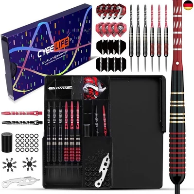 BESUCHE DEN CYEELIFE-STORE CyeeLife Dartpfeile mit Metallspitze,6 Stück 24 Gramm,Profi Steeldarts 8