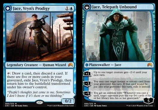 Jace, Vryn's Prodigy // Jace, Telepath Unbound - Foil Magic mtg Moderate Play, E - Image 1 of 1