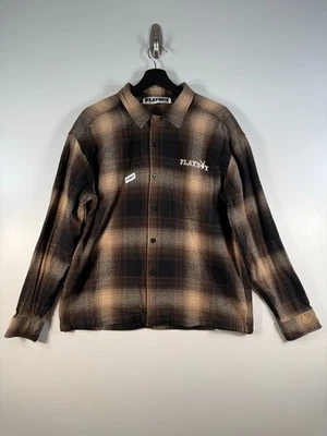 Camisa Playboy By Pacsun Unisex Abotonada Franela Cuadros Marrón Talla Grande 23x27 Foto 1 de 4