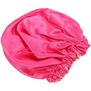 Kids Double Layer Sleeping Elastic Sleeping Hat Adjustable Cover (Rosy) - Picture 1 of 12