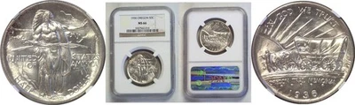 1936 50C Oregon Trail Commemorative Half Dollar - NGC MS-66 - Image 1 of 3