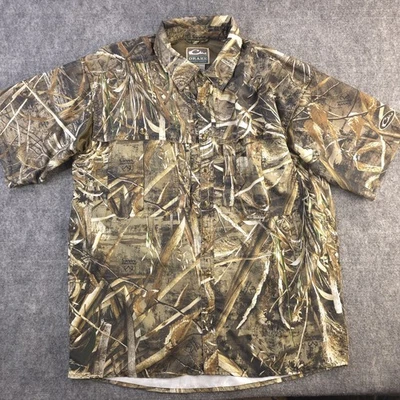 Drake Camouflage Shirt Medium Short Sleeve Vented Realtree Max Button Up Pocket  - Image 1 of 4