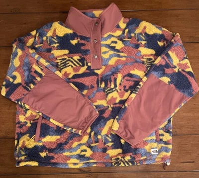 Pullover polar The North Face Cragmont 1/4 XXL camuflado azul amarillo malva para mujer Foto 1 de 4