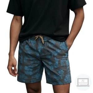 Toes on the Nose Mens Board Shorts Blue Gray Floral Drawstring Waist Size 36 - Picture 1 of 10