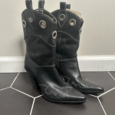 VTG Harley Davidson Leather Pointed Toe Boots Women’s 8.5 Dressy Motorcycle - Image 1 of 4